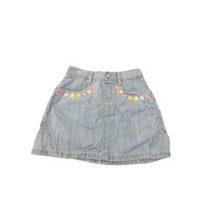 Gymboree Denim Jean Floral Embroidered Skirt Size 5T